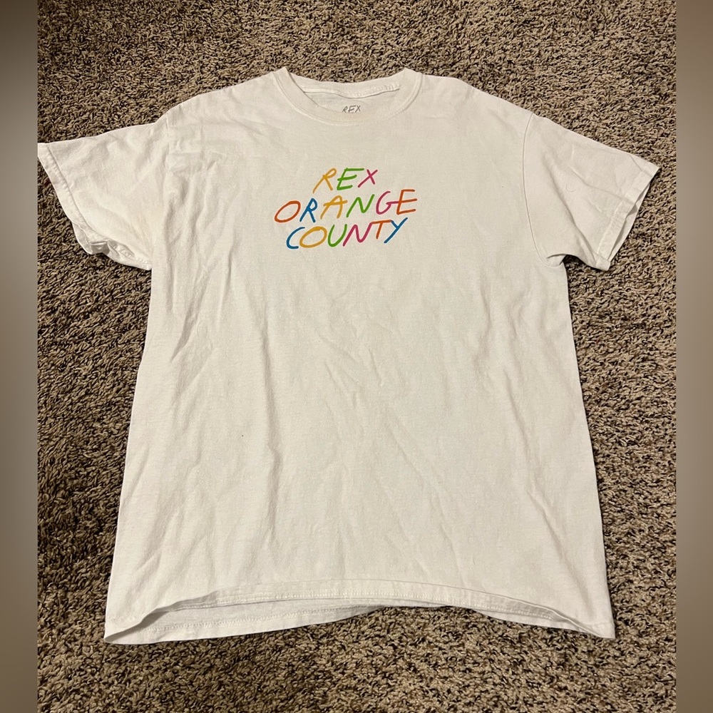 white rex orange county shirt, size medium